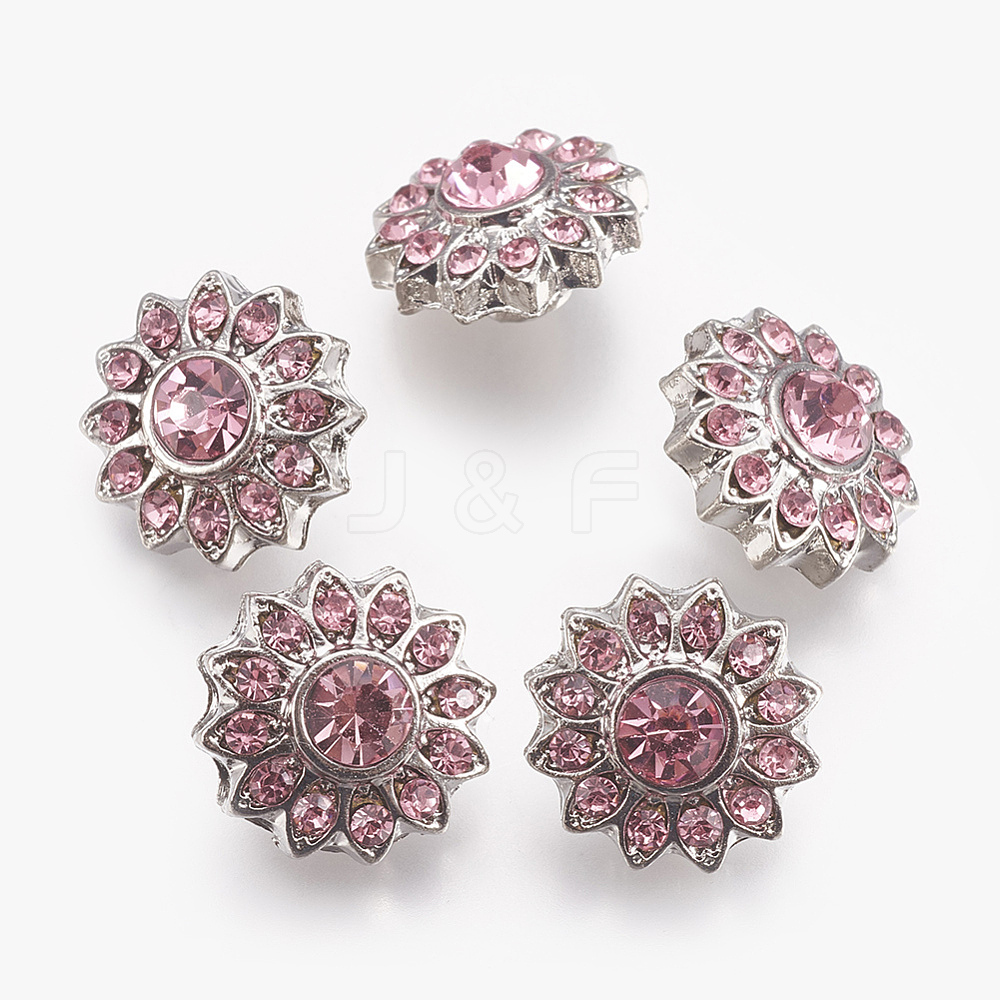 Wholesale Flower Platinum Plated Zinc Alloy Grade A Rhinestone Jewelry