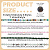 5 Strands 5 Styles Synthetic Green Goldstone & Natural Green Lodolite Quartz & Multi-Color Agate & Amethyst & Cherry Blossom Agate Beads Strands G-TA0003-10-4