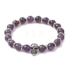Natural Amethyst Stretch Bracelets BJEW-JB12184-03-2