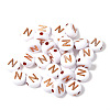 100Pcs Plating Opaque White Acrylic Beads FIND-PW0024-36I-1