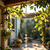 3Pcs Leaf Glass Hanging Suncatchers HJEW-TADJ0015-7
