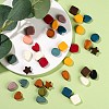 100Pcs 5 Style Painted Natural Wood Beads WOOD-LS0001-29-5