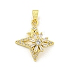 Rack Plating Brass Clear Cubic Zirconia Pendants KK-M291-04G-1