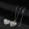 Anti-Tarnish 304 Stainless Steel Heart Locket Pendant Cable Chain Necklaces for Women NJEW-M050-04F-P-2