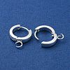 201 Stainless Steel Huggie Hoop Earrings Findings STAS-A167-01M-S-2