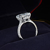 Brass Crystal Rhinestone Finger Rings for Women WGCDF56-03-3