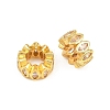 Brass Micro Pave Clear Cubic Zirconia European Beads CU-CBA6A75-15G-2