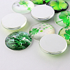 Half Round/Dome Four Leaf Clover Glass Cabochons GGLA-A002-25mm-CC-3