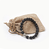 Natural Lava Rock Beads Stretch Bracelets BJEW-JB03850-05-3