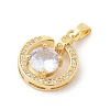 Brass Micro Pave Cubic Zirconia Pendants ZIRC-I069-01G-03-2