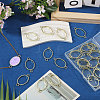 32Pcs Alloy Oval Open Back Bezel Connector Charms FIND-CA0011-77LG-5