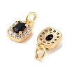 Brass Micro Pave Cubic Zirconia Pendants KK-B102-03G-2