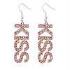 Bling Acrylic Word Kiss Dangle Earrings GIPO-PW0001-017I-1