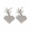 Rack Plating Brass Micro Pave Cubic Zirconia Stud Earrings EJEW-H091-29P-1