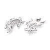 Brass Pave Clear Cubic Zirconia Pendants KK-T081-03P-2