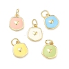 Brass Enamel Pendants KK-C251-36G-1