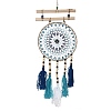 Round Woven Net/Web with Feather Pendant Decoration HJEW-H062-01A-03-1