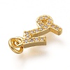 Brass Micro Pave Clear Cubic Zirconia Pendants X-ZIRC-P081-G12-RS-3