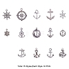 Tibetan Silver Anchor & Helm Pendants TIBEP-PH0004-15AS-2