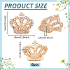 6Pcs Crystal Rhinestone Crown Brooch JEWB-PH0001-53-2