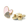 12Pcs 3 Colors Double Heart Alloy Rhinestone Brooches for Backpack Clothes JEWB-A033-01G-3