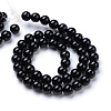 Natural Black Onyx Round Bead Strands X-G-T055-8mm-10-2
