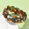 Lampwork Beads Stretch Bracelets for Men Women LAMP-P070-01-3