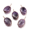 Natural Amethyst Pendants G-K305-B06-RG-1