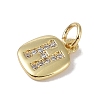 Rack Plating Brass Micro Pave CLear Cubic Zirconia Charms KK-E110-14G-H-2