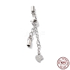 Anti-Tarnish Rhodium Plated 925 Sterling Silver Curb Chain Extender STER-G039-03C-P-1