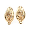 Brass with Clear Cubic Zirconia Stud Earring Findings KK-G491-57C-G-1