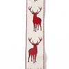Christmas Theme Polyester Imitation Linen Wrapping Ribbon SRIB-P020-01A-4