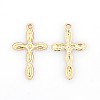 Nickel Free & Lead Free Golden Plated Alloy Cross Pendants PALLOY-J218-165G-NR-1