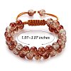 Sparkling Round Glass Braided Bead Bracelet BJEW-SW00082-09-2