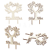 Cake Toppers Wooden Bird Tree Cake Topper for Rustic Wedding Anniversary Party Cake Decoration Supplies WOOD-WH0015-31-3