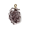 Grape Brass Acrylic Pendants OACR-R006-05G-03-1