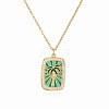 Brass Micro Pave Clear Cubic Zirconia Medal Pendant Necklaces FS-WGD45DE-06-2