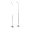 Tarnish Resistant Long Chain with Round Ball Dangle Stud Earrings EJEW-A067-13P-4