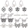 72Pcs 9 Styles Tibetan Style Zinc Alloy Connector Charms TIBE-SC0001-79-1