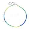 Faceted Rondelle Glass Beaded Necklace for Women NJEW-M208-01J-3