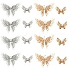 16Pcs 4 Styles Brass Filigree Pendants KK-YW0004-57-1