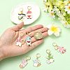 8Pcs Easter Theme Alloy Enamel Pendant Locking Stitch Markers HJEW-FS00101-02-4