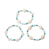 3Pcs Dyed Synthetic Turquoise & Natural Howlite Beads Bracelets for Women BJEW-JB11794-2