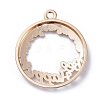 Zinc Alloy Open Back Bezel Pendants PALLOY-E577-21KCG-2