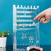 9-Tier Rectangle Transparent Acrylic Earring Display Organizer Stands EDIS-WH0031-08-7