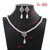Alloy Rhinestone & Plastic Pearl Pendant Necklaces & Stud Dangle Earrings Sets FS-WGE3E8B-01-4