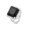 Brass Micro Pave Clear Cubic Zirconia Cuff Rings for Women RJEW-A062-04P-2