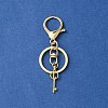 304 Stainless Steel Initial Letter Key Charm Keychains KEYC-YW00004-12-2