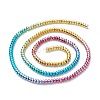 Rainbow Color Electroplate Non-magnetic Synthetic Hematite Beads Strands G-L489-G01-2