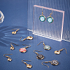 30Pcs 5 Style Flat Round Stainless Steel Dangle Earrings EJEW-UN0001-60-3